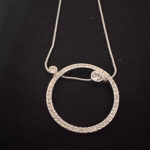 Swarovski Pavé Circle Crystal Pendant Necklace